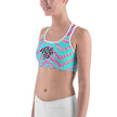 Women's Moisture Wicking Olivia III Rise & Go Sports Bra (White & Black Piping)