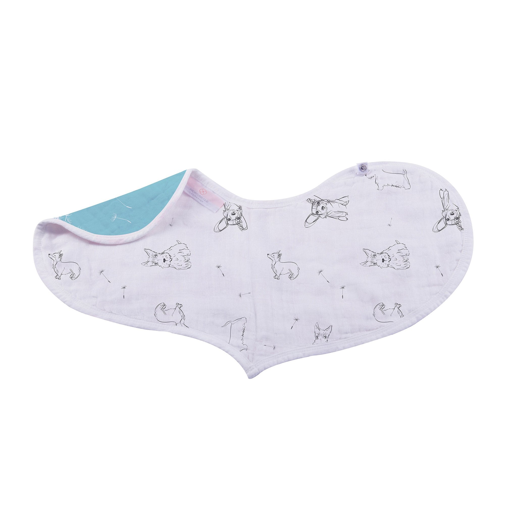 Dandelions Bamboo Heart Bib 2PK