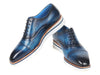 Paul Parkman Oxfords intelligents et décontractés pour hommes en cuir bleu (ID#185-BLU-LTH)