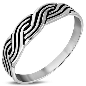 Bague noeud tressé en argent uni