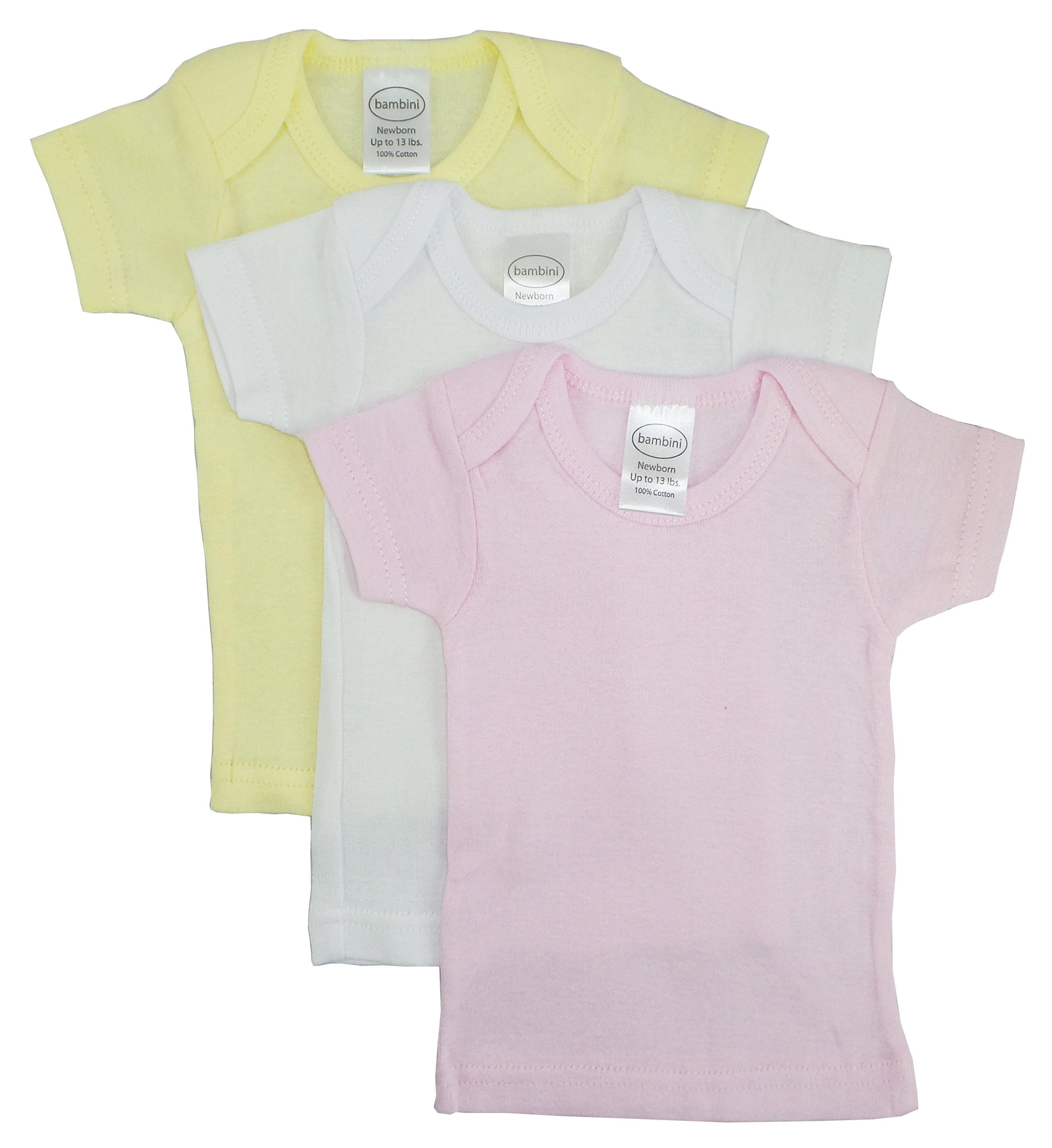 T-shirts à manches courtes pour filles Bambini Variety pastel - Lot de 3