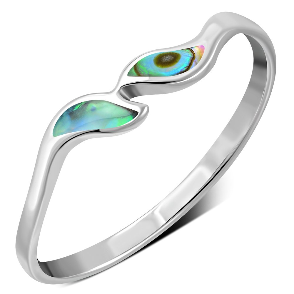 Abalone Sea Shell Silver Ring