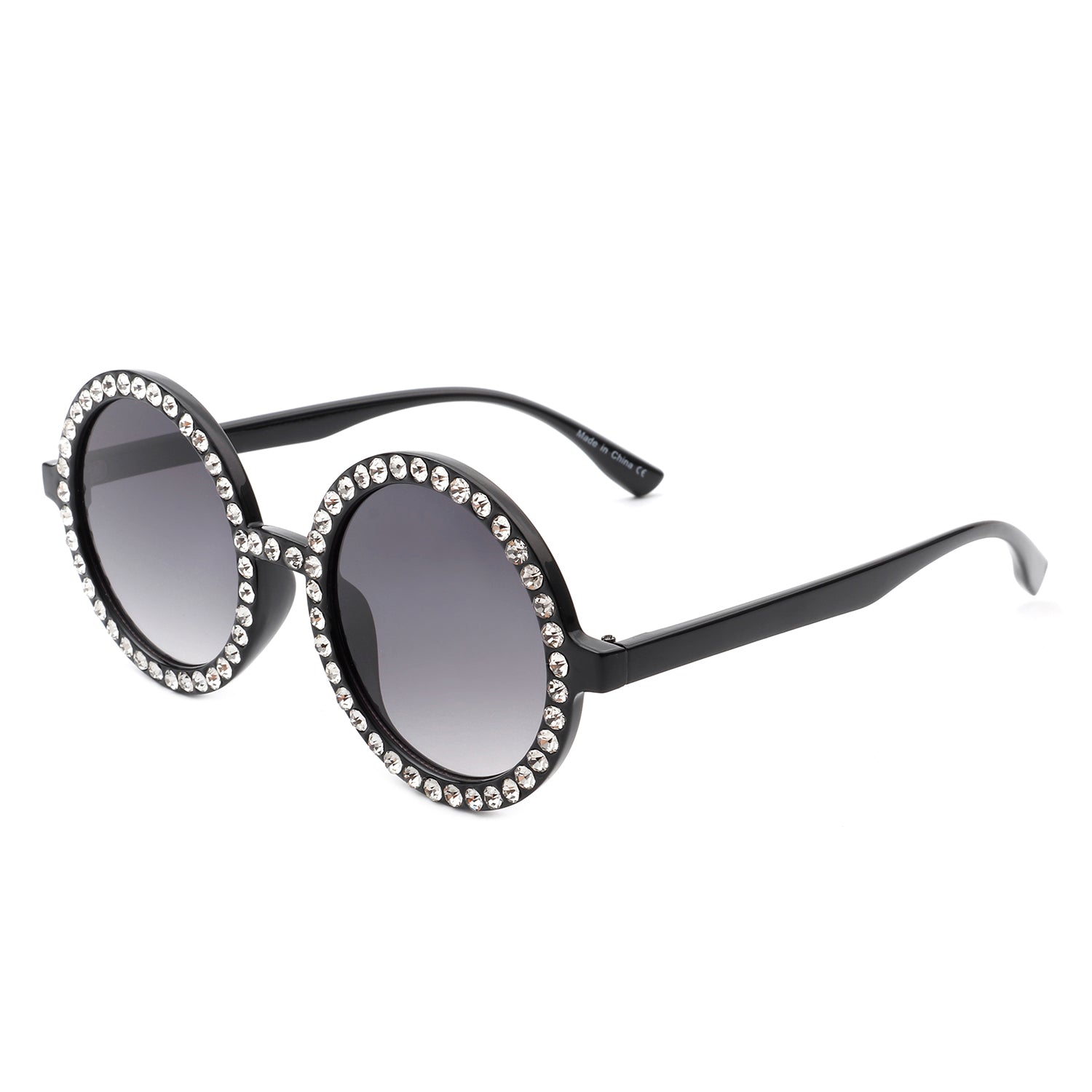 Dreamwey - Round Fashion Rhinestone Circle Oversize Women Sunglasses