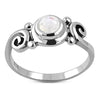 Bague en argent spirale pierre de lune arc-en-ciel