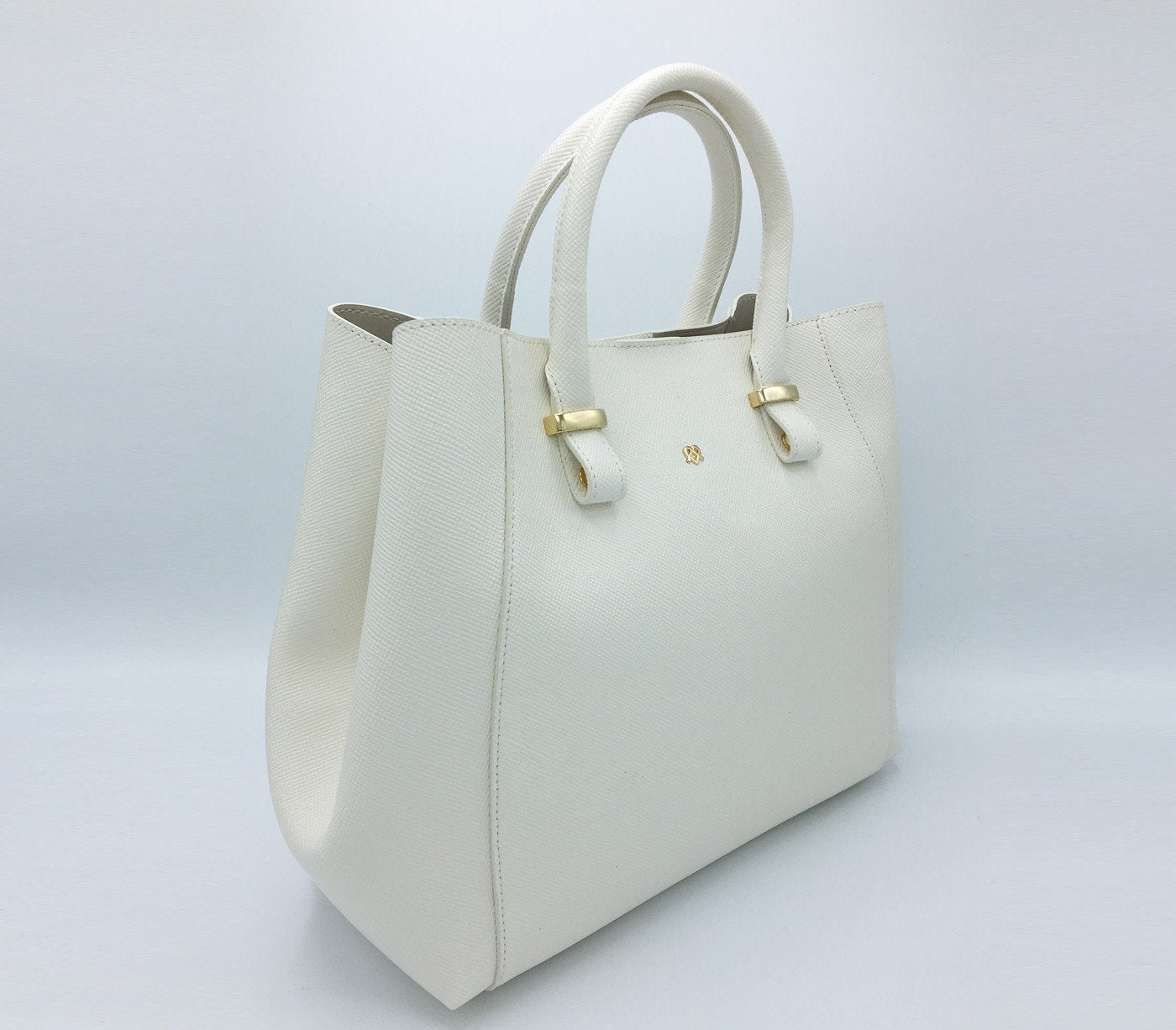 Jane - Cartable en cuir végétalien blanc cassé