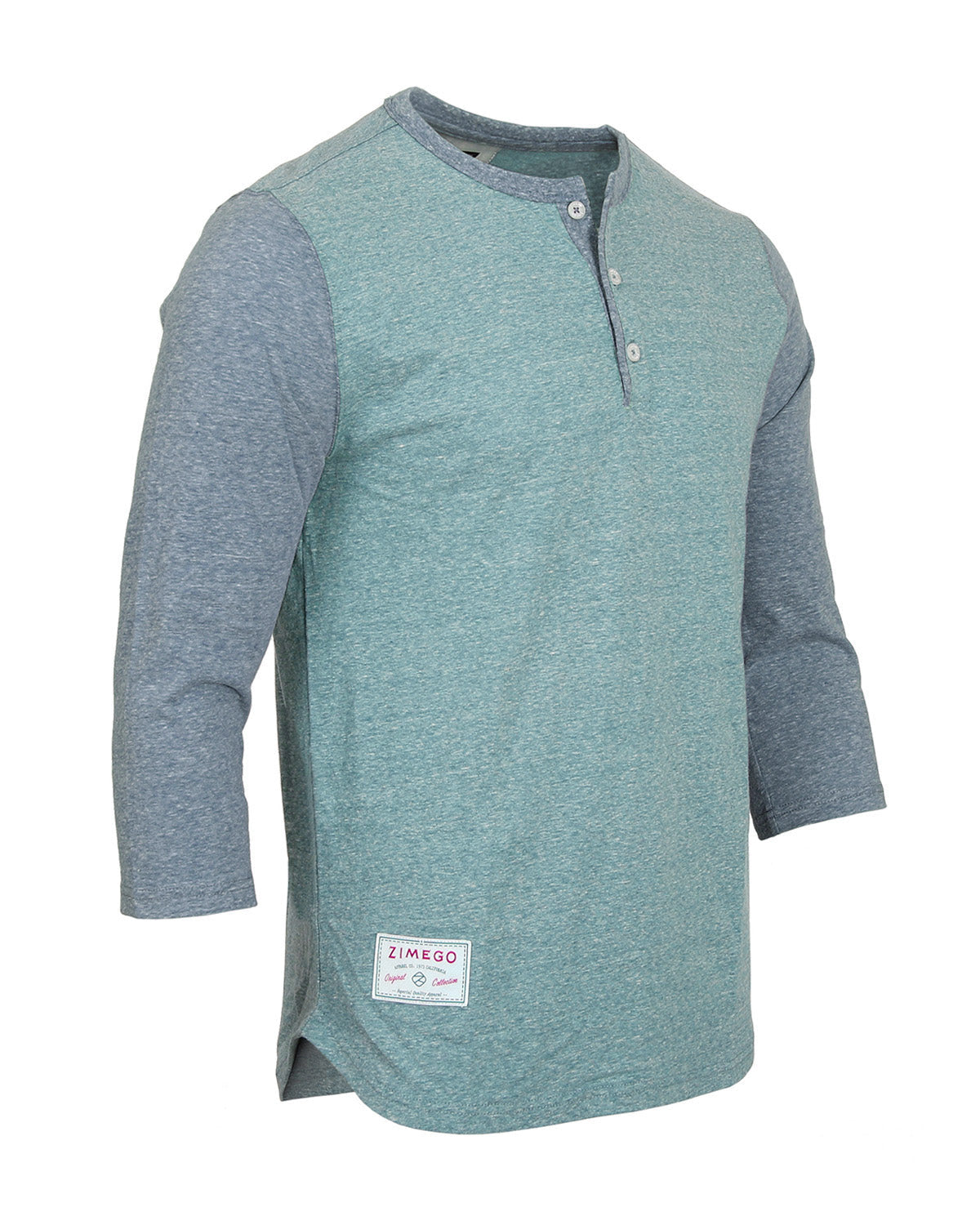 ZIMEGO Men's 3/4 Sleeve Baseball Retro Henley