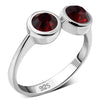 Garnet CZ Silver Toe Ring