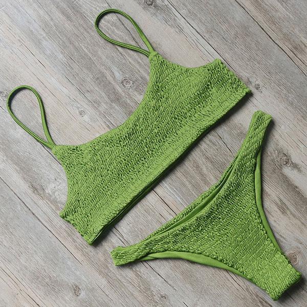 Bikini à volants Tamper - Olive