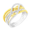 10K Yellow Gold Plated .925 Sterling Silver 1/10 Cttw Diamond Multi Row