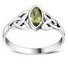 Silver Celtic Ring Set W/ Peridot Stone