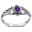 Ethnic Amethyst Stone Sterling Silver Ring