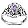 Celtic Knot Amethyst Stone Silver Ring