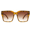 Verdiana - Women Chic Flat Top Tinted Fashion Square Sunglasses