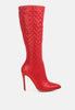 Tinkles Embossed High Heeled Calf Boots