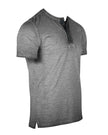 ZIMEGO T-shirt Henley à manches courtes et col rond pour homme avec boutons vintage