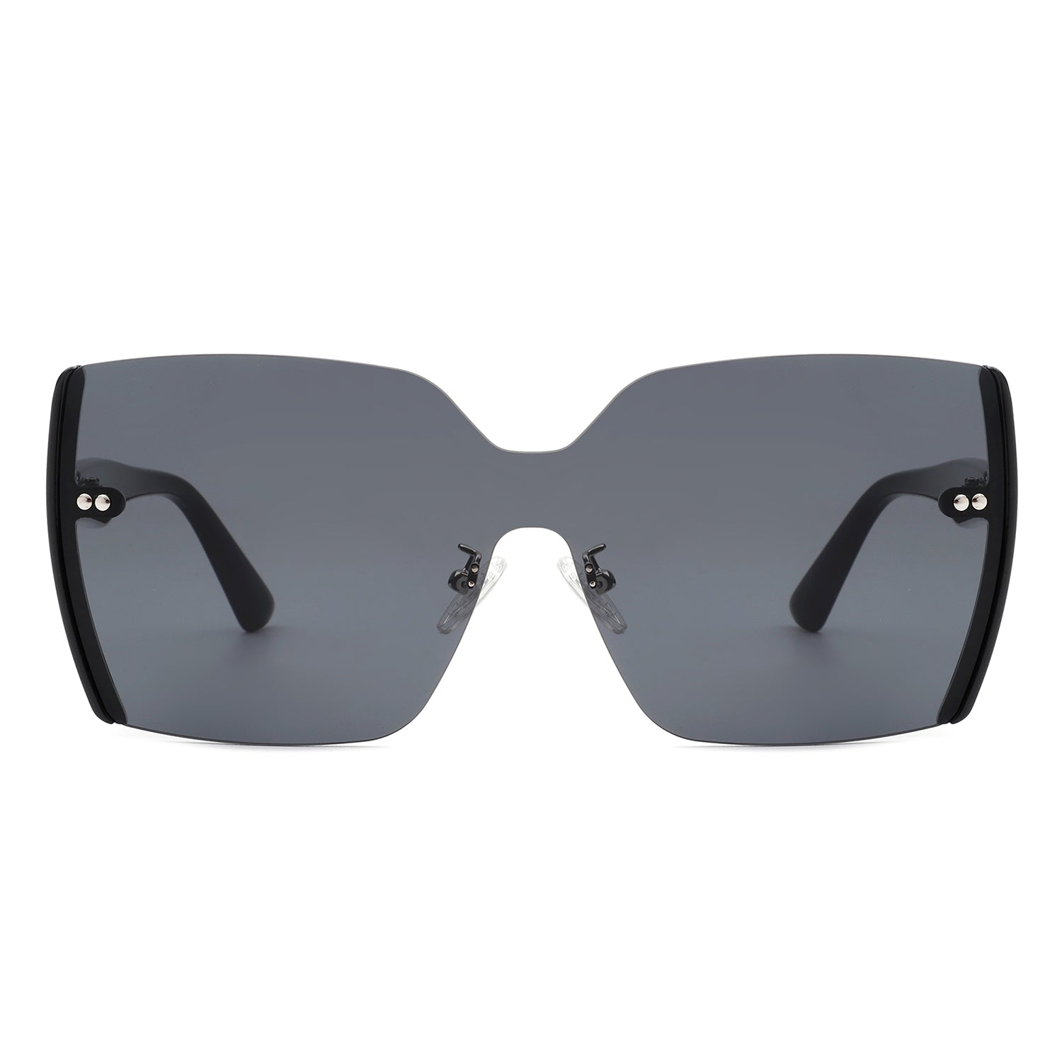 Xanadune -  Square Oversize Half Frame Tinted Retro Fashion Women Sunglasses