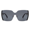 Xanadune -  Square Oversize Half Frame Tinted Retro Fashion Women Sunglasses