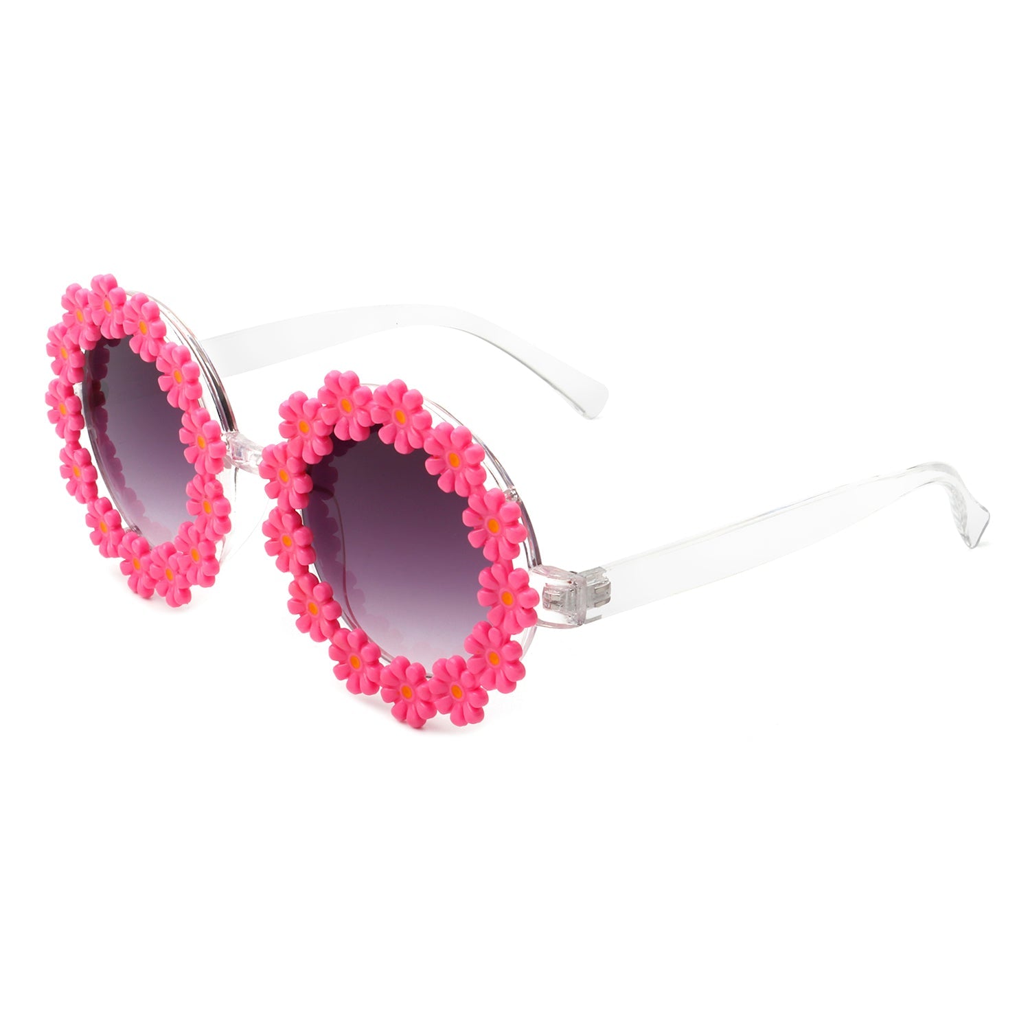 Ysabelia - Round Daisy Flower Shape Circle Party Floral Women Sunglasses