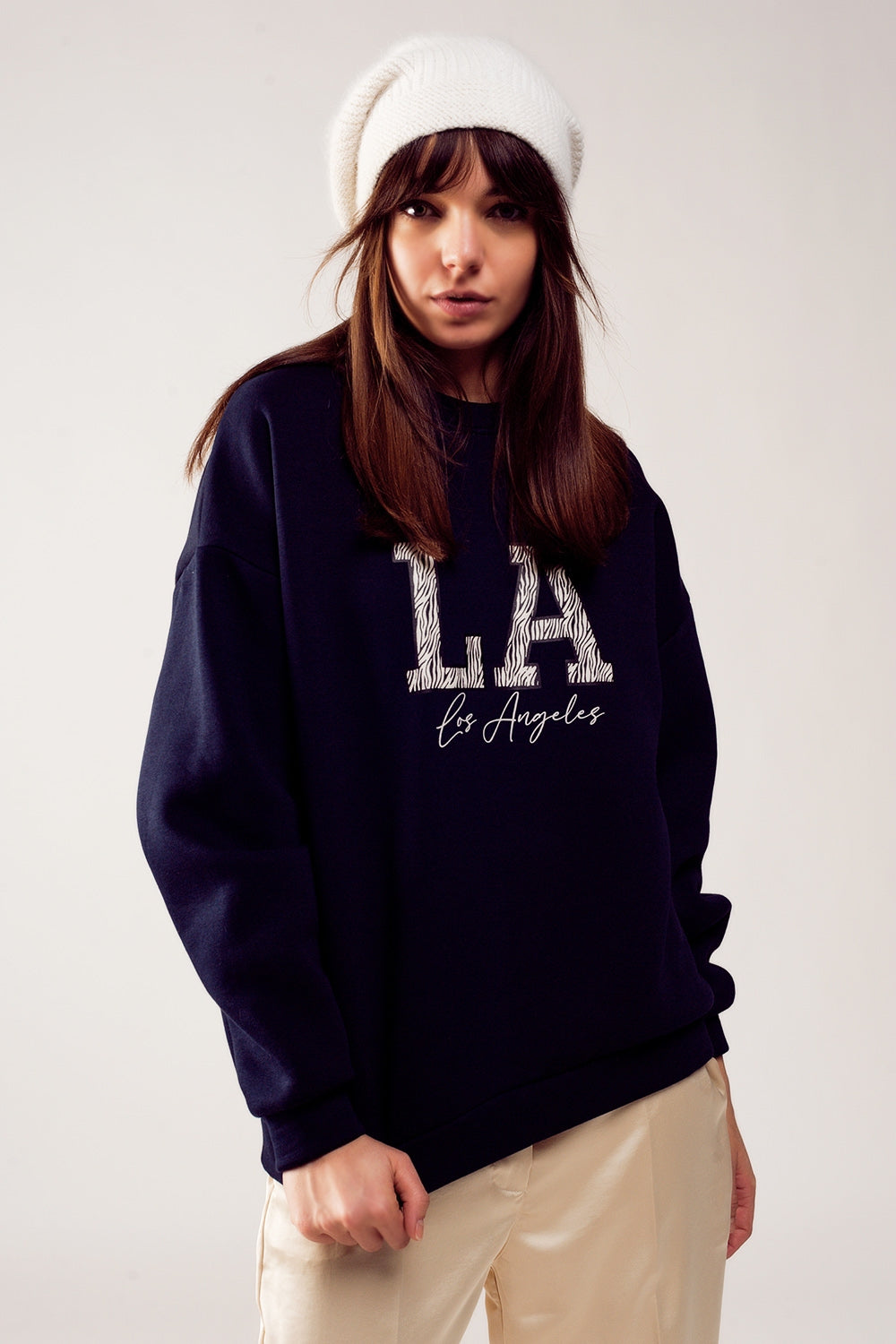 Sweat oversize Los Angeles en bleu marine