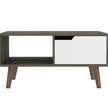 Table basse 2.0 Bull, salon, marron foncé/blanc