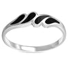 Bague gouttes en argent sterling avec onyx noir