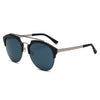 COROLLA | Half Frame Mirrored Lens Horned Rim Sunglasses Circle