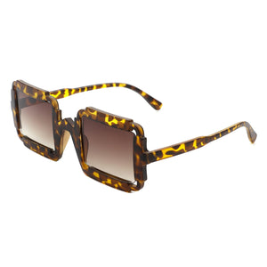 Luminite - Square Retro Irregular Frame Futuristic Fashion Tinted Sunglasses