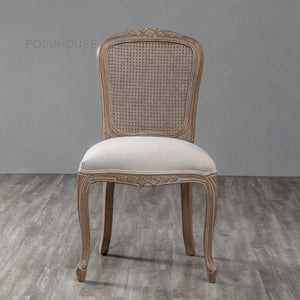 European Rattan Mesh Backrest Chair