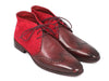 Paul Parkman Bottes Chukka pour hommes en daim et cuir bordeaux (ID#CK51-BRD)