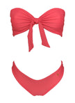 Zoey Bandeau Top & Classic Bottom - Coral