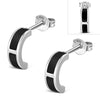 Boucles d'oreilles en argent avec onyx noir