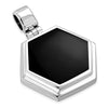 Pendentif Argent Onyx Noir Hexagone