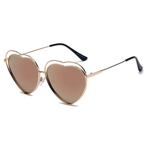 MESA | Women Metal Halo Wire Art Heart Shape Color Lens Sunglasses