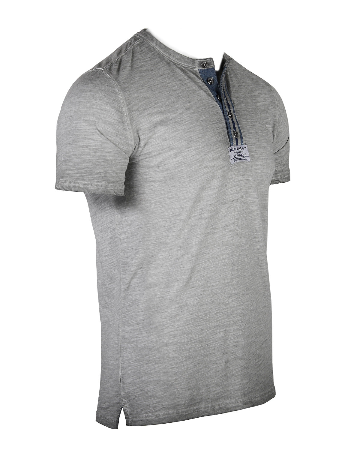 ZIMEGO T-shirt Henley à manches courtes et col rond pour homme avec boutons vintage