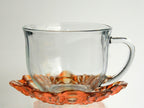 Set/2 LACE 18oz Jumbo Cup and Saucer Copper/Clear