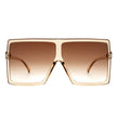 Zenithia - Square Oversize Women Flat Top Fashion Sunglasses