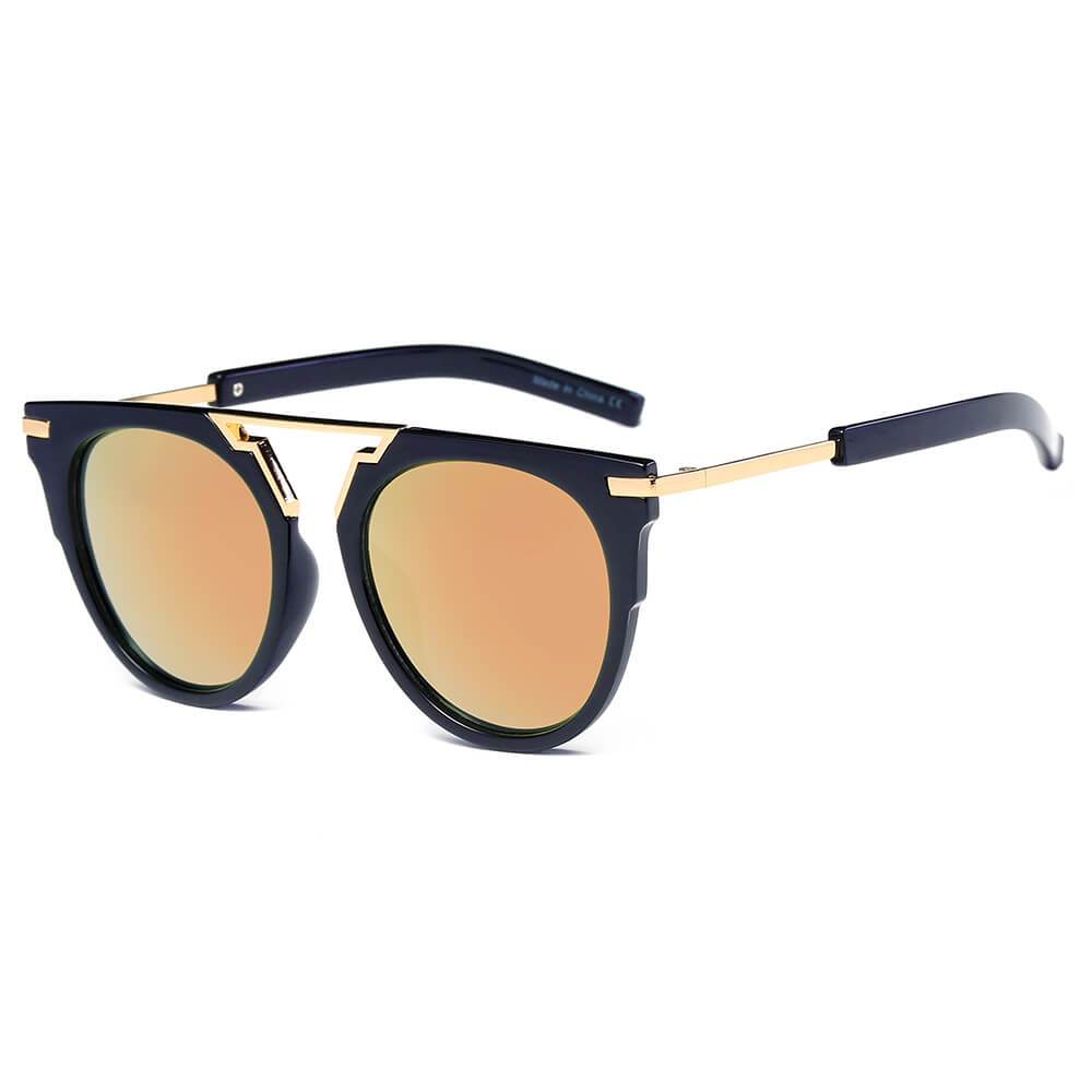 HANOVER | Unisex Fashion Brow-Bar Round Sunglasses