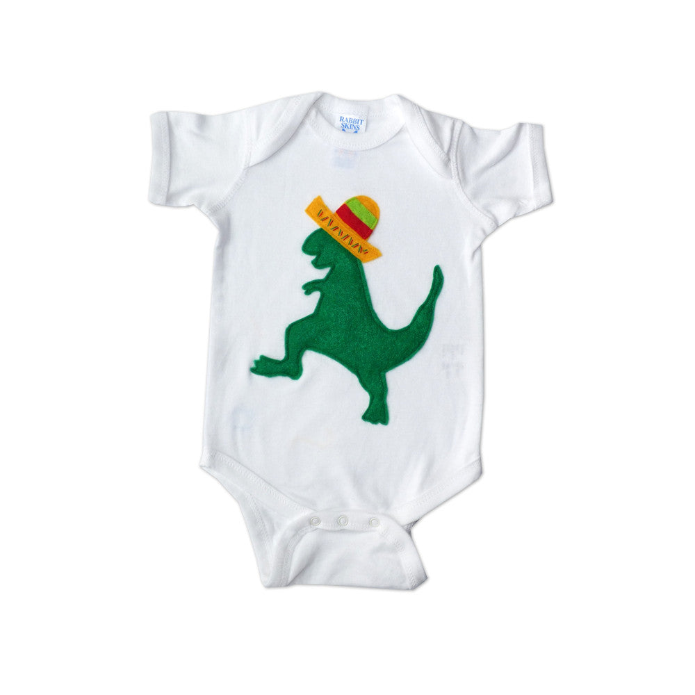 Baby Onesie - Dinosaure dansant mexicain avec sombrero