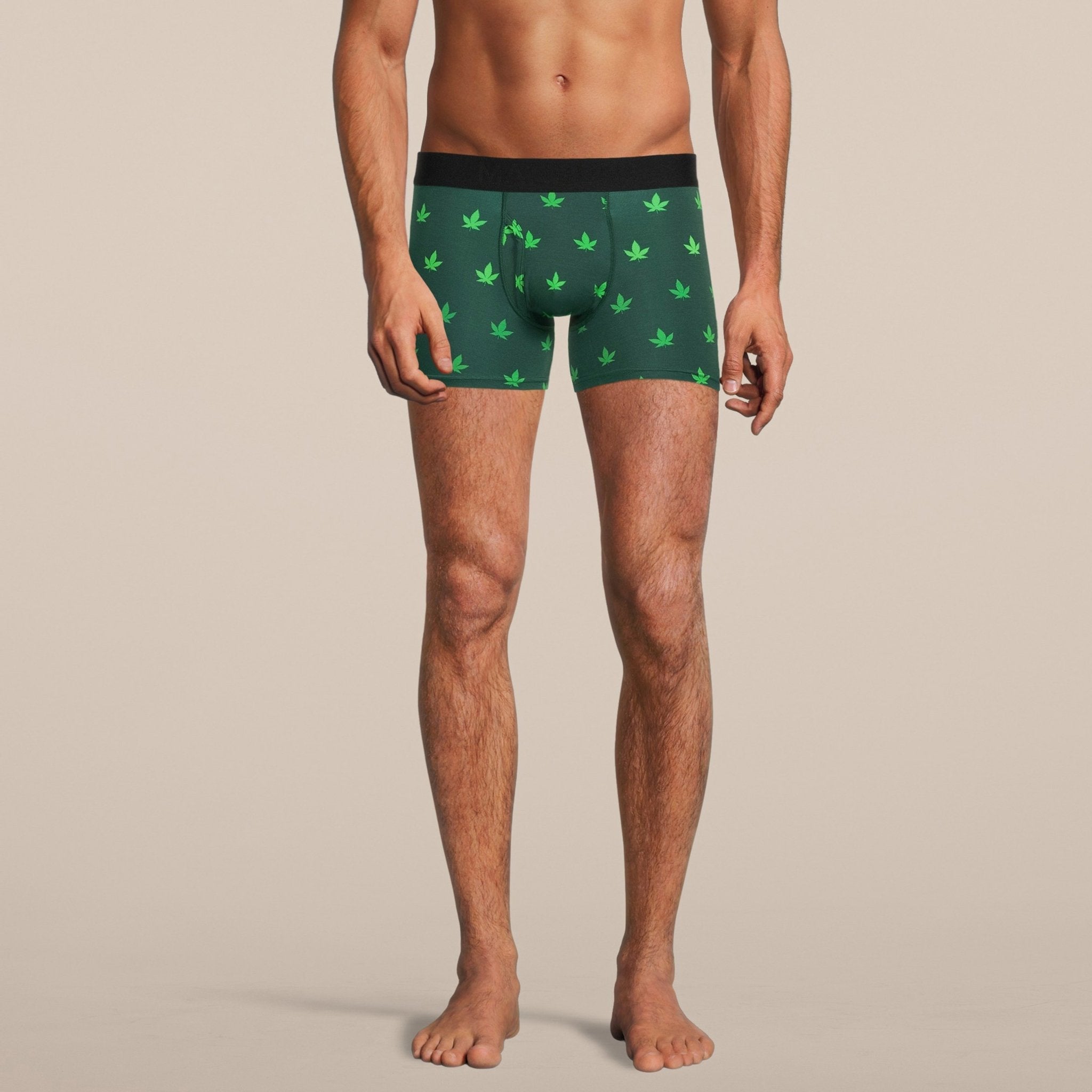 Men's Weed Boxer Brief Underwear With Pouch