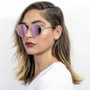 DRESDEN | Modern Flat Top Slender Round Sunglasses