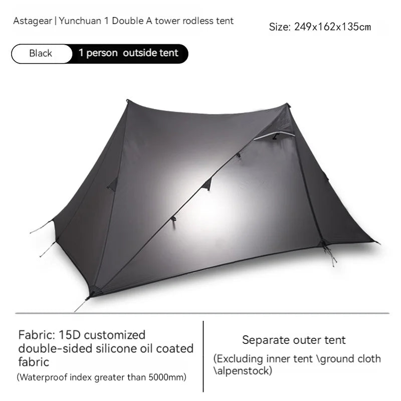 Double-Sided Silicon-Coated Pyramid Tent