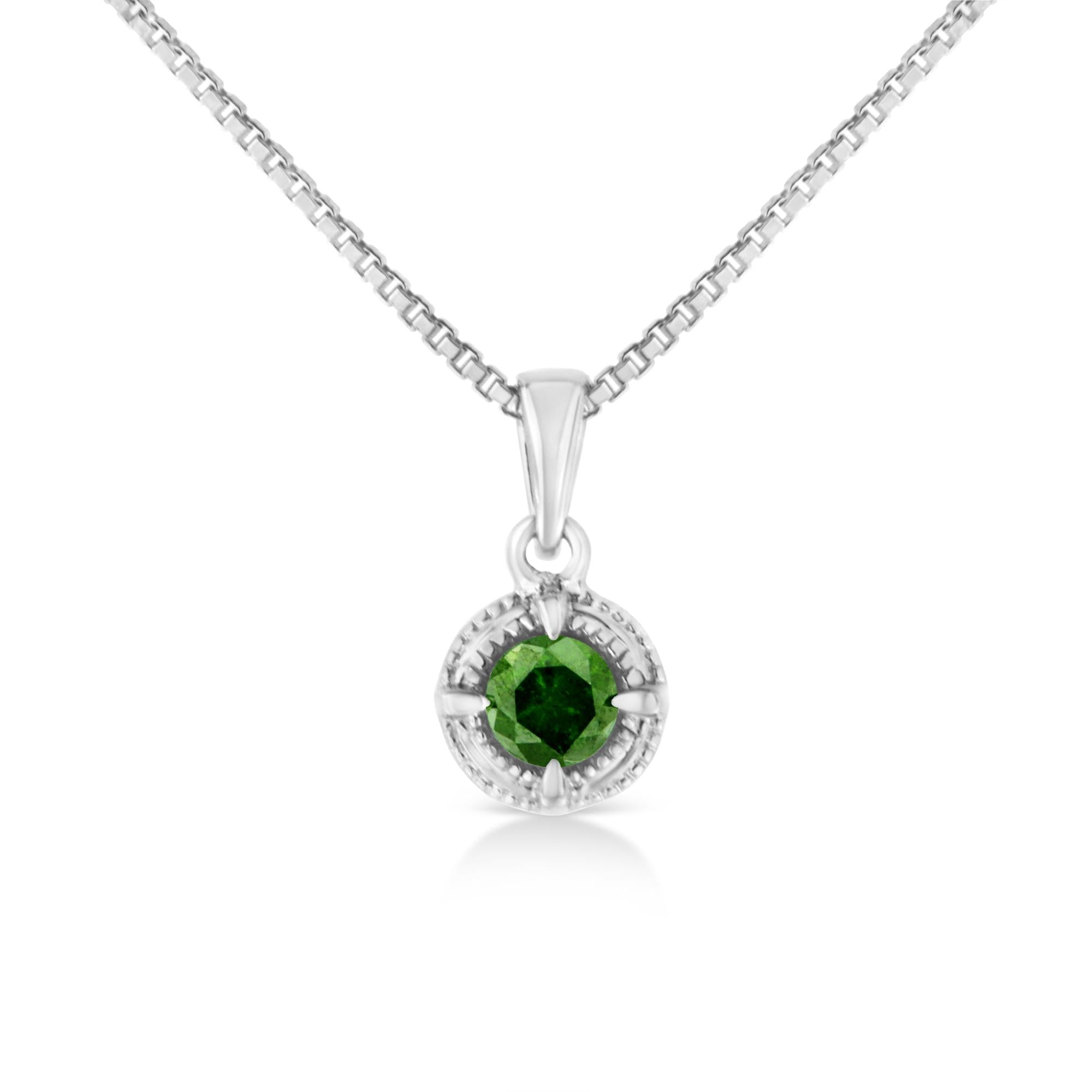 Solitaire diamant de couleur traité en argent sterling .925 18