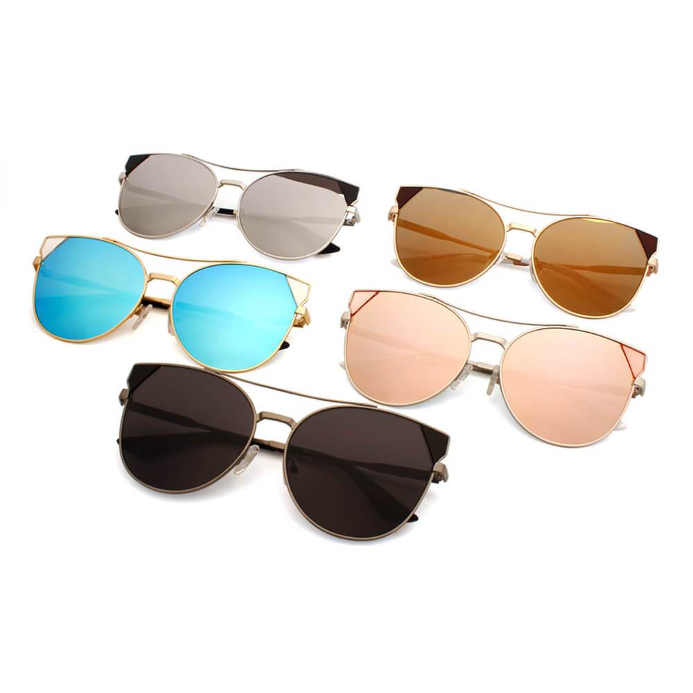 CLARCKSTON | Women's Trendy Mirrored Lens Cat Eye Sunglasses