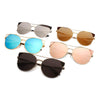 Aspen - Women Trendy Mirrored Lens Cat Eye Sunglasses