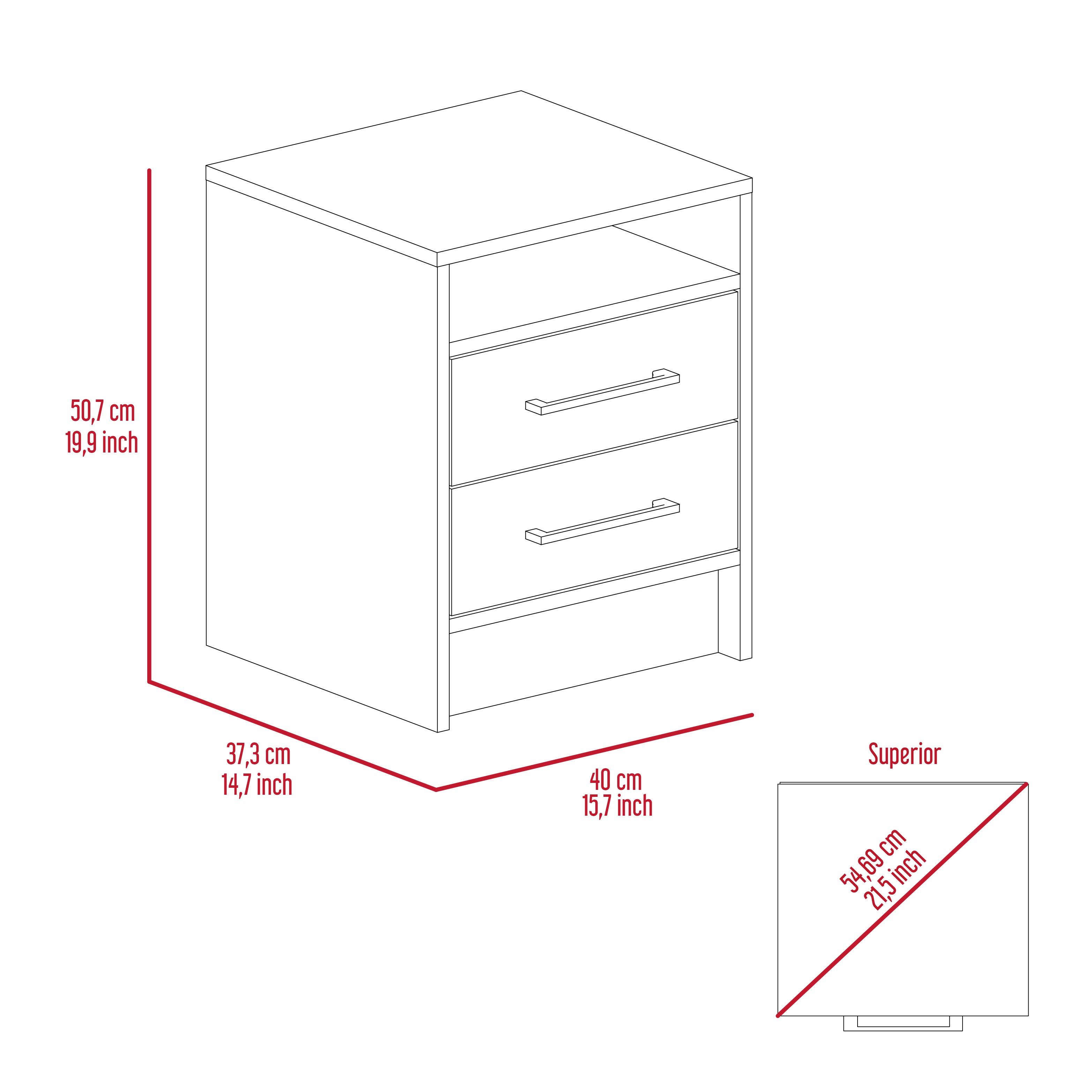 Table de chevet Cartiz, chambre à coucher, gris clair