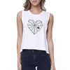 Heart Spider Web Haut court blanc pour femme