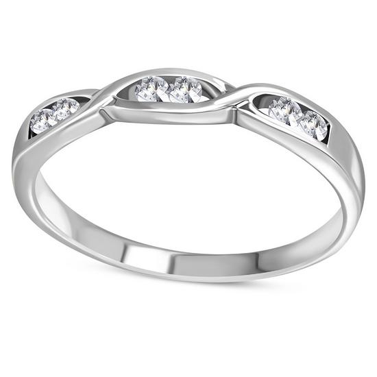 Bague en argent sterling avec zircone cubique transparente