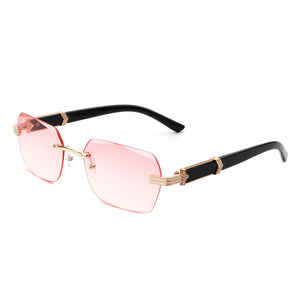 Hailstorm - Rectangle Retro Rimless Tinted Frameless Fashion Square Sunglasses