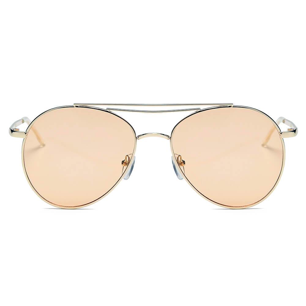 EDMOND | Lunettes de soleil aviateur unisexes, verres transparents, Style mode, cercle