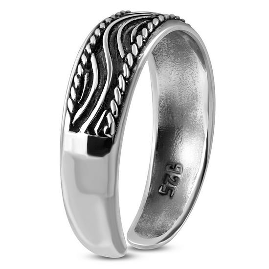 Bague d'orteil en argent sterling avec vagues